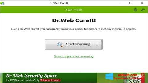 צילום מסך Dr.Web CureIt Windows 8