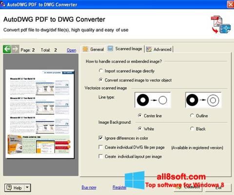 צילום מסך PDF to DWG Converter Windows 8