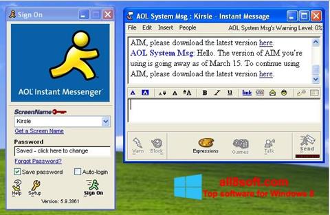 צילום מסך AOL Instant Messenger Windows 8
