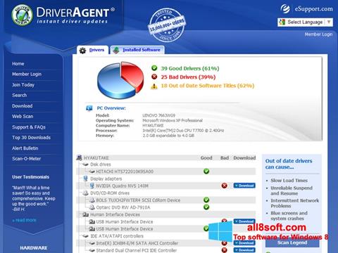 צילום מסך DriverAgent Windows 8
