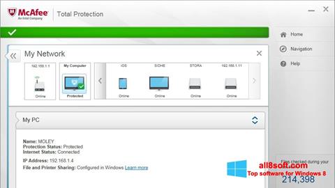 צילום מסך McAfee Total Protection Windows 8
