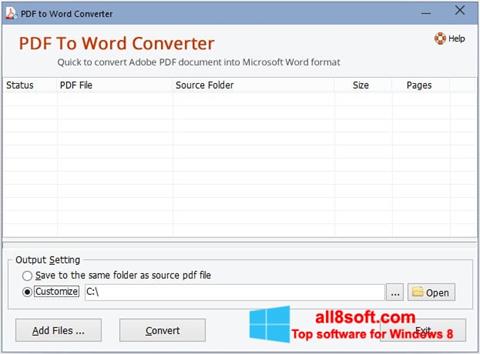 צילום מסך PDF to Word Converter Windows 8