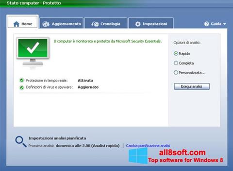 צילום מסך Microsoft Security Essentials Windows 8