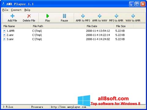 צילום מסך AMR Player Windows 8