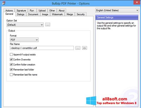 צילום מסך BullZip PDF Printer Windows 8
