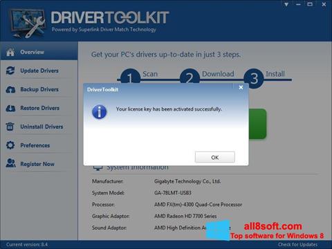 צילום מסך Driver Toolkit Windows 8
