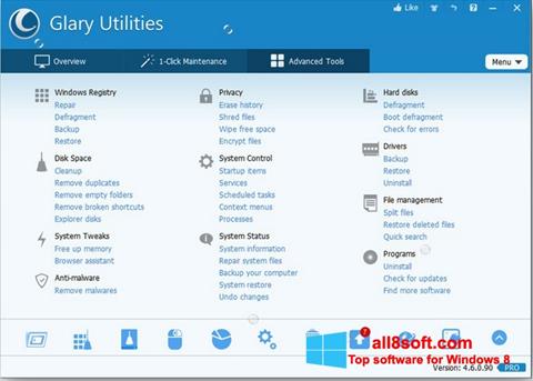 צילום מסך Glary Utilities Pro Windows 8