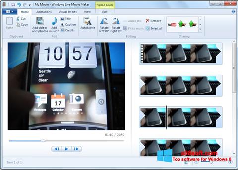 צילום מסך Windows Live Movie Maker Windows 8