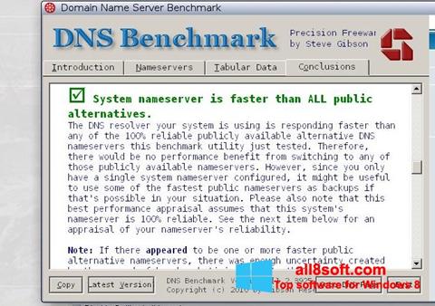 צילום מסך DNS Benchmark Windows 8