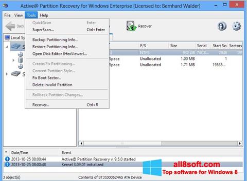 צילום מסך Active Partition Recovery Windows 8
