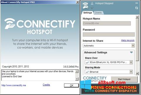 צילום מסך Connectify Hotspot PRO Windows 8