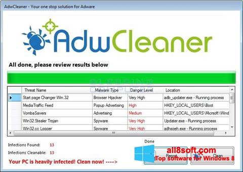 צילום מסך AdwCleaner Windows 8