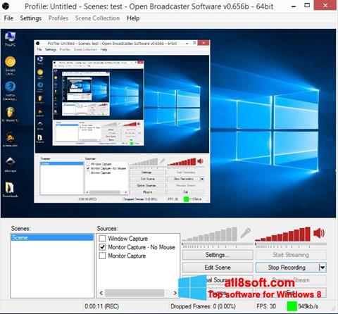 צילום מסך Open Broadcaster Software Windows 8