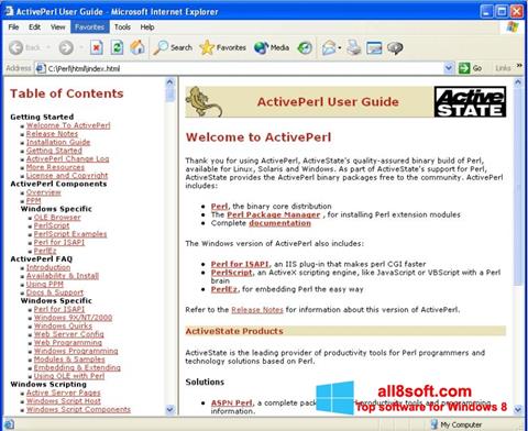 צילום מסך ActivePerl Windows 8