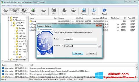 צילום מסך Active File Recovery Windows 8