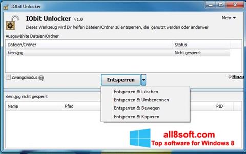 צילום מסך IObit Unlocker Windows 8