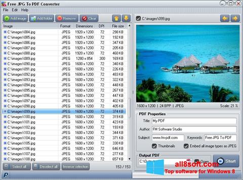 צילום מסך Image To PDF Converter Windows 8
