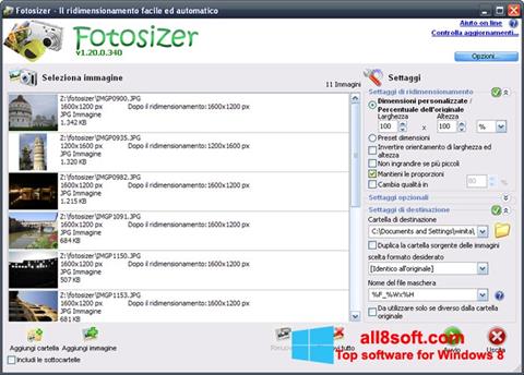 צילום מסך Fotosizer Windows 8