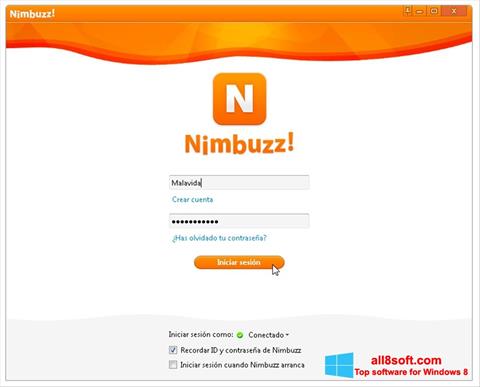 צילום מסך Nimbuzz Windows 8