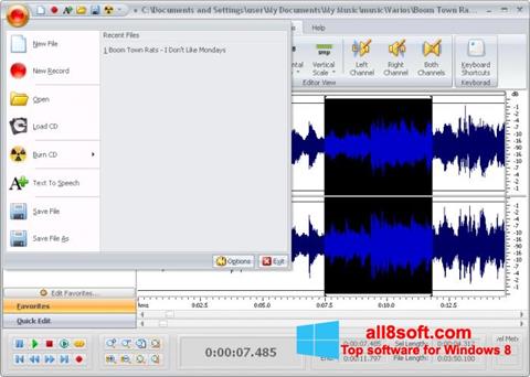 צילום מסך Free Audio Editor Windows 8