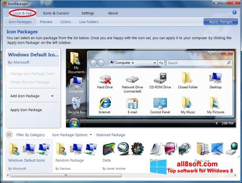 צילום מסך IconPackager Windows 8