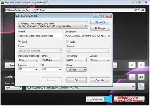 צילום מסך Free MP4 Video Converter Windows 8