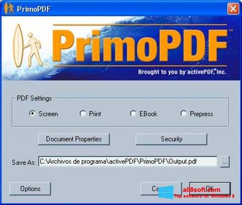 צילום מסך PrimoPDF Windows 8