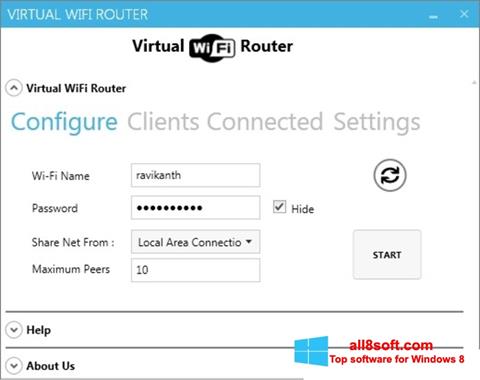 צילום מסך Virtual WiFi Router Windows 8