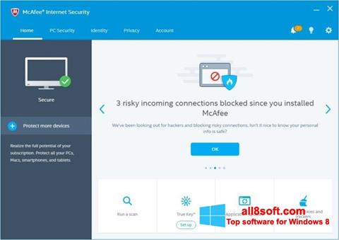 צילום מסך McAfee Internet Security Windows 8