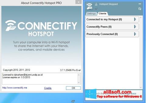 צילום מסך Connectify Hotspot Windows 8