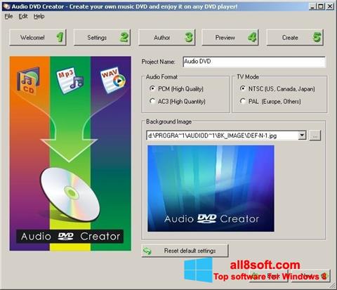 צילום מסך Audio DVD Creator Windows 8