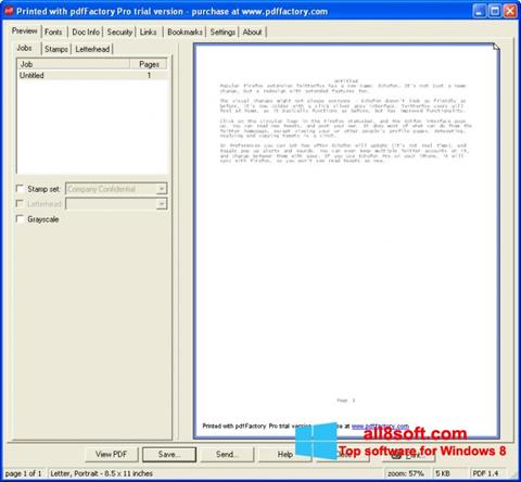 צילום מסך pdfFactory Pro Windows 8