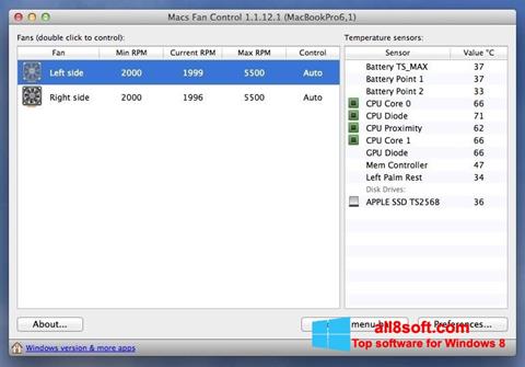 צילום מסך Macs Fan Control Windows 8