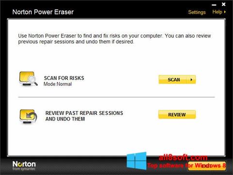 צילום מסך Norton Power Eraser Windows 8
