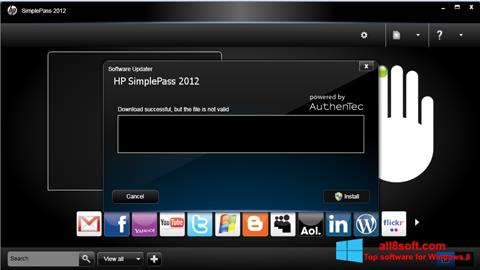 צילום מסך HP SimplePass Windows 8