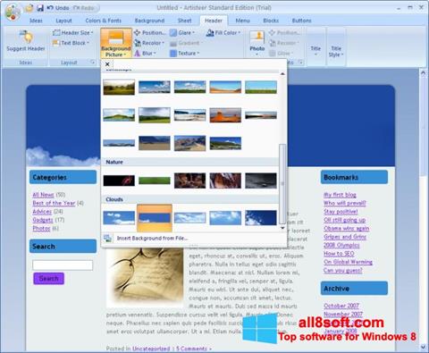 צילום מסך Artisteer Windows 8