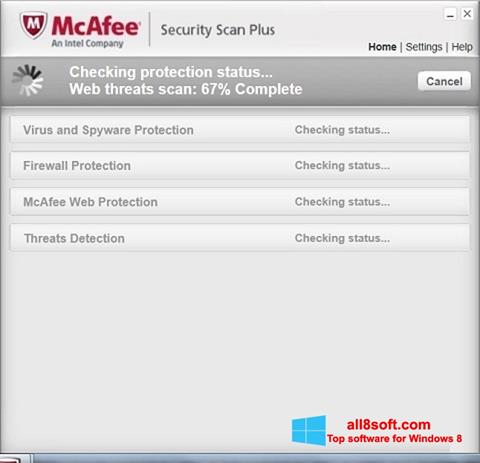 צילום מסך McAfee Security Scan Plus Windows 8