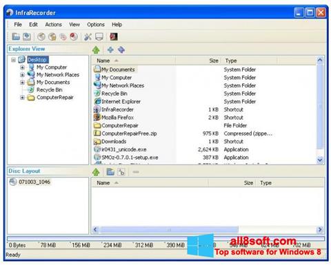 צילום מסך InfraRecorder Windows 8