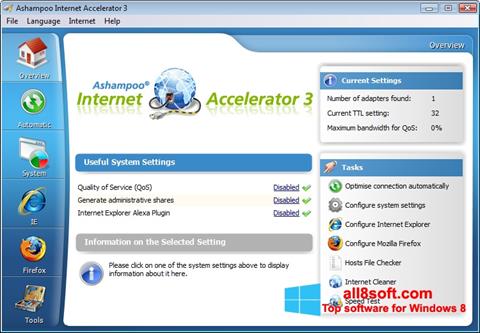 צילום מסך Ashampoo Internet Accelerator Windows 8