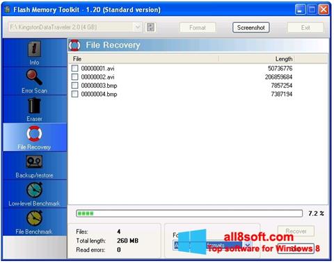 צילום מסך Flash Memory Toolkit Windows 8