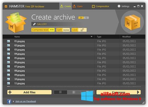 צילום מסך Hamster Free ZIP Archiver Windows 8