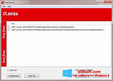 צילום מסך Avira Registry Cleaner Windows 8