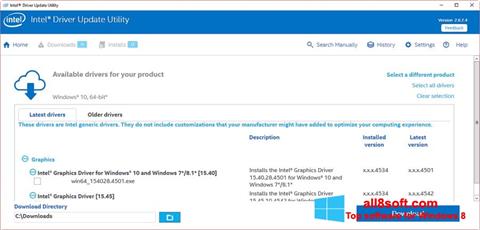 צילום מסך Intel Driver Update Utility Windows 8