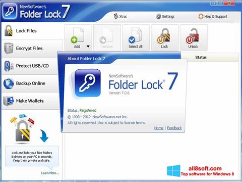 צילום מסך Folder Lock Windows 8