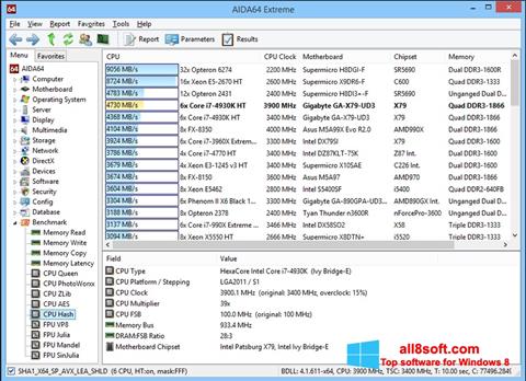 צילום מסך AIDA32 Windows 8