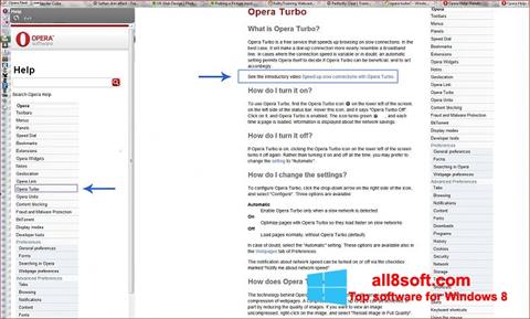 צילום מסך Opera Turbo Windows 8