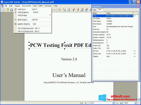צילום מסך Foxit PDF Editor Windows 8